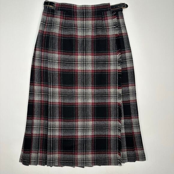 Vintage 1970’s Trader Vic’s Wool Plaid Kilt Skirt Size 6 - Picture 1 of 11